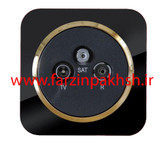 پریز برق آنتن مرکزی توکار دلند مدل آدا پلکسی قاب مشکی