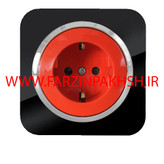 پریز برق ارت دار ups توکار دلند مدل آدا پلکسی قاب مشکی