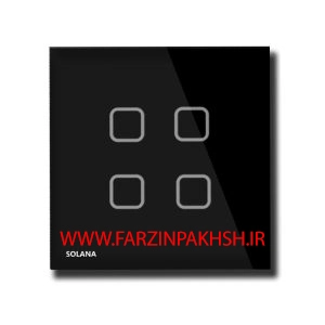 کلید چهار پل لمسی توکار سولانا مدل مشکی