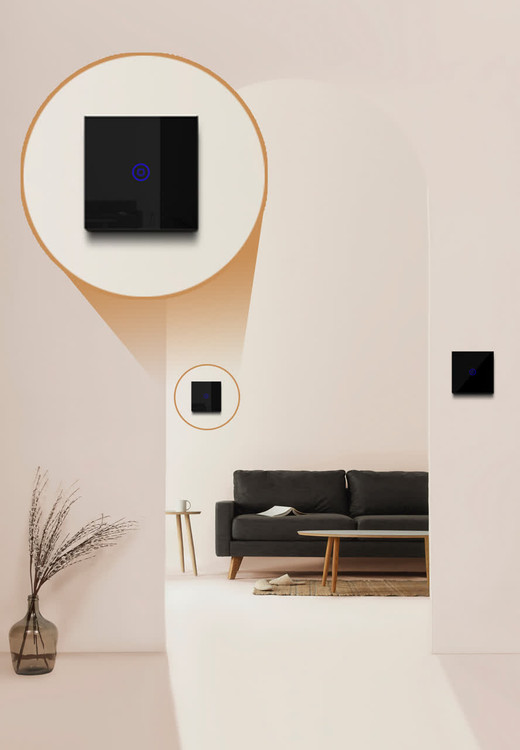 کلید تک پل لمسی توکار سولانا مدل مشکی