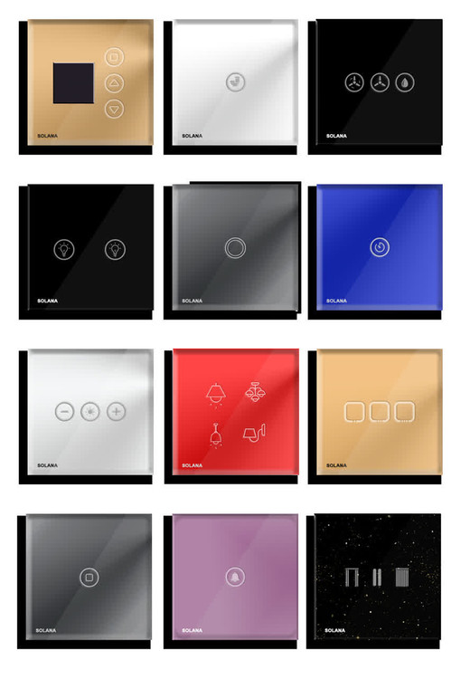 کلید تک پل لمسی توکار سولانا مدل مشکی