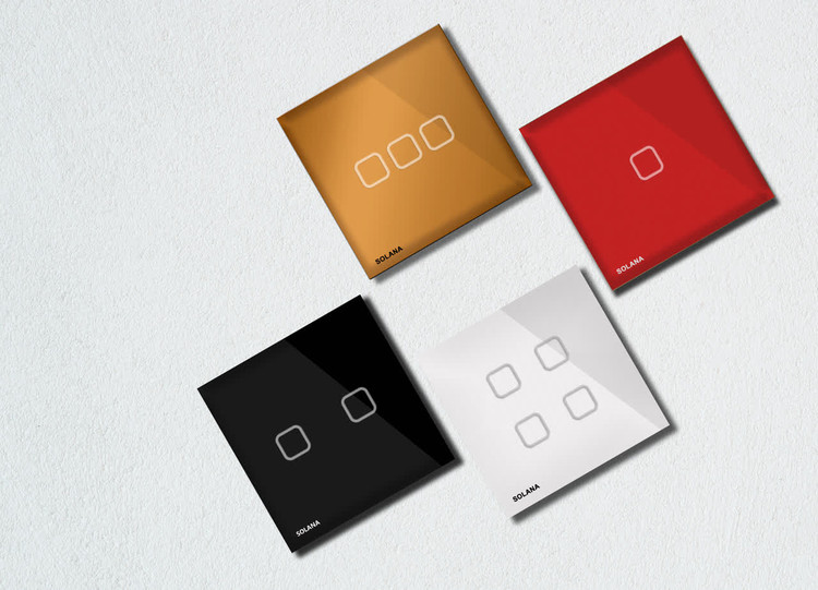 کلید دو پل لمسی توکار سولانا مدل مشکی