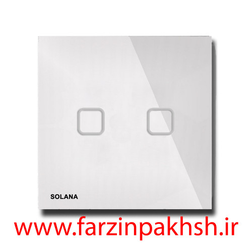 کلید دو پل لمسی توکار سولانا مدل سفید