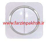 کلید دو پل توکار دلند مدل آدا پلکسی قاب سفید