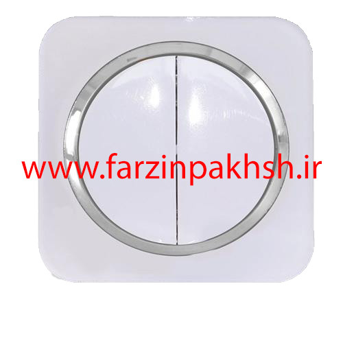کلید دو پل توکار دلند مدل آدا پلکسی قاب سفید