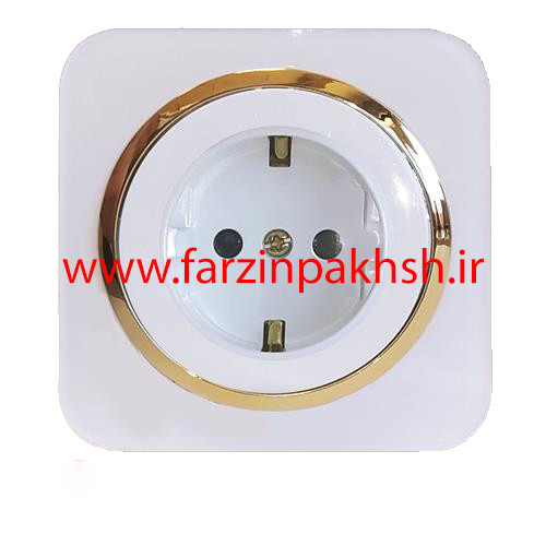پریز برق ارت دار توکار دلند مدل آدا پلکسی قاب سفید