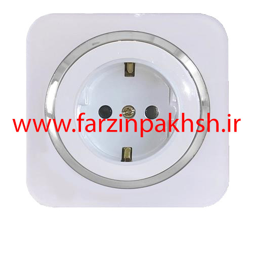 پریز برق ارت دار توکار دلند مدل آدا پلکسی قاب سفید