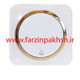 کلید شاسی زنگ دار توکار دلند مدل آدا پلکسی قاب سفید