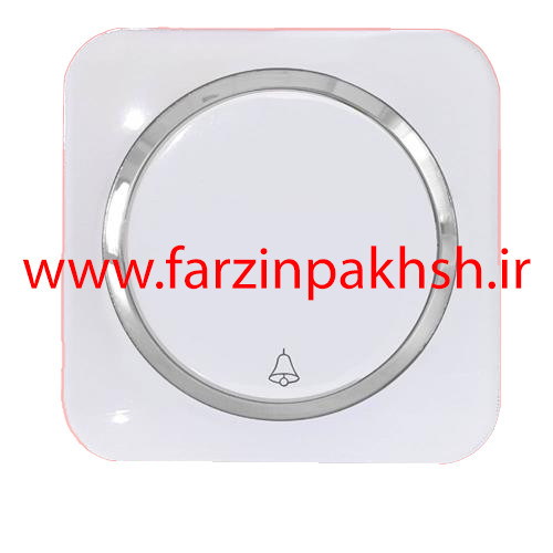 کلید شاسی زنگ دار توکار دلند مدل آدا پلکسی قاب سفید