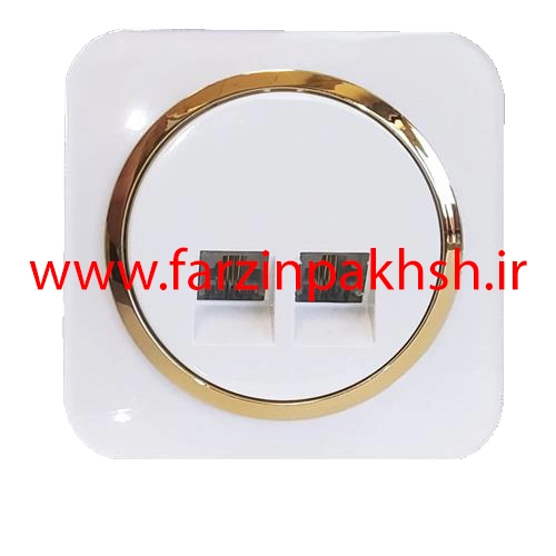 پریز تلفن سوکت دوقلو (4خط) توکار دلند مدل آدا پلکسی قاب سفید