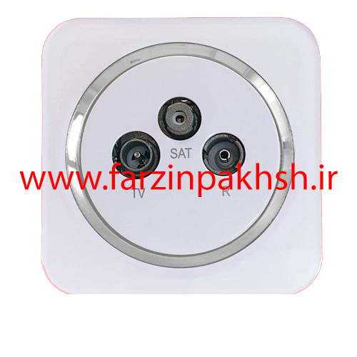پریز برق آنتن مرکزی توکار دلند مدل آدا پلکسی قاب سفید