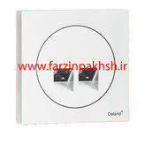 کلید و پریز توکار سفید دلند مدل آوا