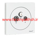 کلید و پریز توکار سفید دلند مدل آوا