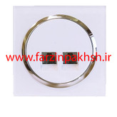 کلید و پریز توکار دلند مدل آوا پلکسی سفید زه نقره ای