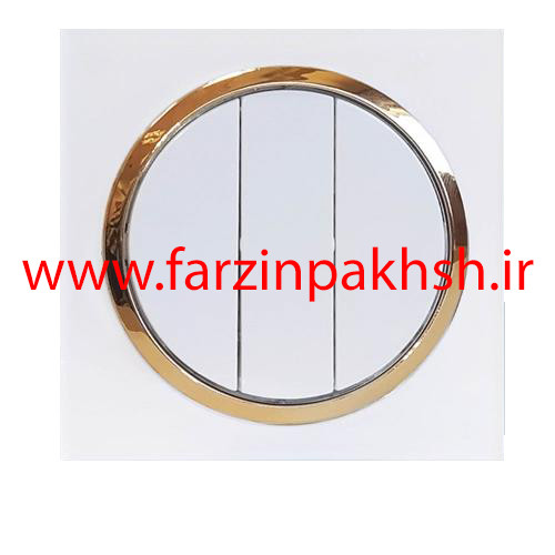 کلید و پریز توکار دلند مدل آوا پلکسی سفید زه طلایی