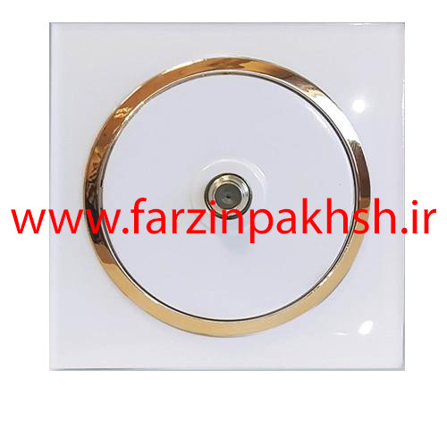 کلید و پریز توکار دلند مدل آوا پلکسی سفید زه طلایی