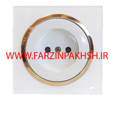 کلید و پریز توکار دلند مدل آوا پلکسی سفید زه طلایی