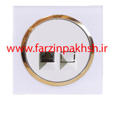 کلید و پریز توکار دلند مدل آوا پلکسی سفید زه طلایی