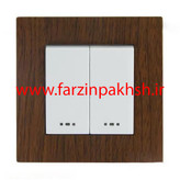 کلید و پریز توکار دلند مدل آسا سفید طرح چوب