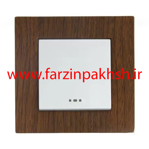 کلید و پریز توکار دلند مدل آسا سفید طرح چوب