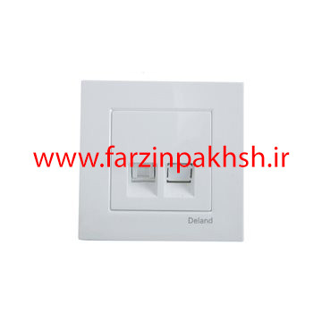 پریز سوکت شبکه CAT6 توکار دلند مدل آسا سفید