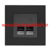 پریز تلفن تک سوکت دو خط توکار دلند مدل آسا پلکسی مشکی