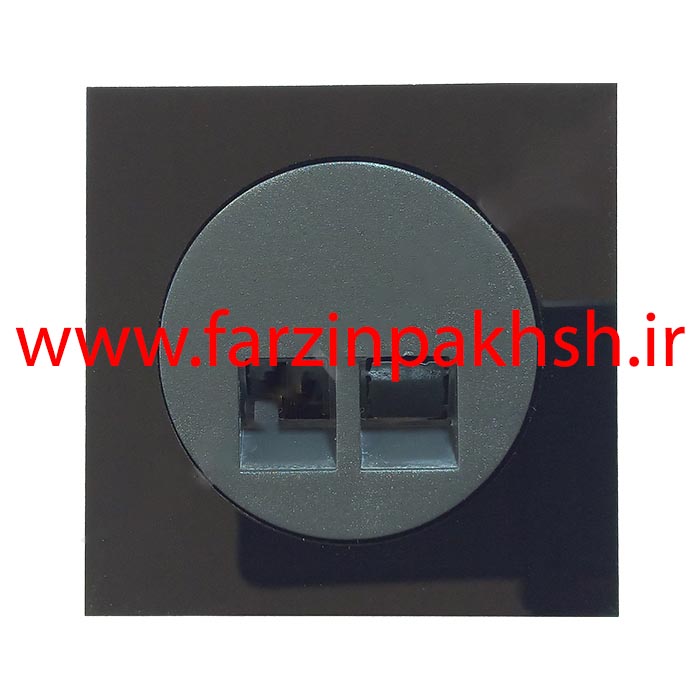 پریز سوکت شبکه CAT6 توکار دلند مدل آوا پلکسی قاب مشکی