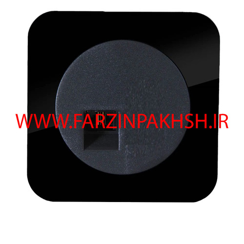 پریز تک سوکت تلفن دو خط توکار دلند مدل آدا پلکسی قاب مشکی