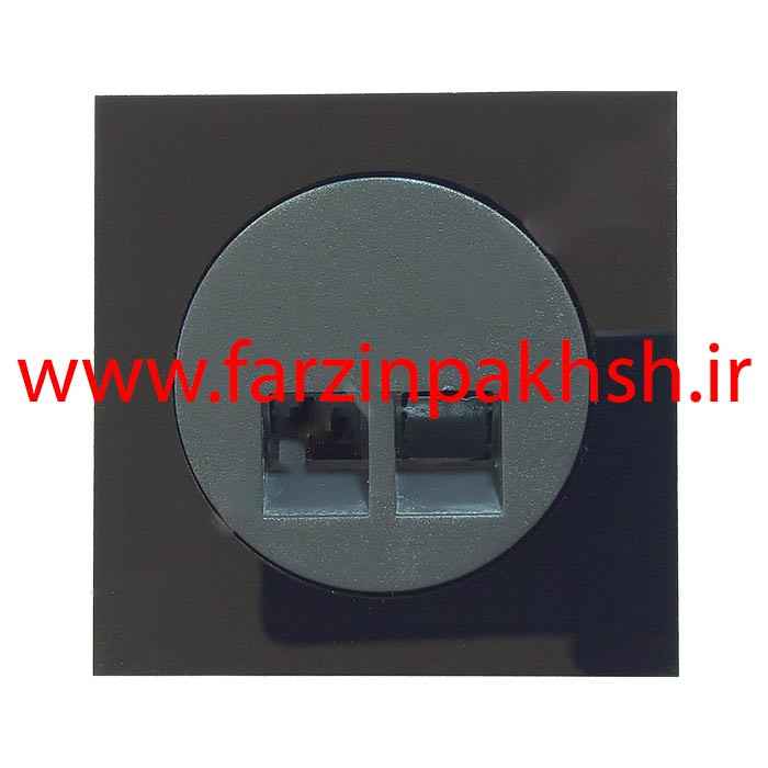 پریز سوکت شبکه CAT6 توکار دلند مدل آدا پلکسی قاب مشکی