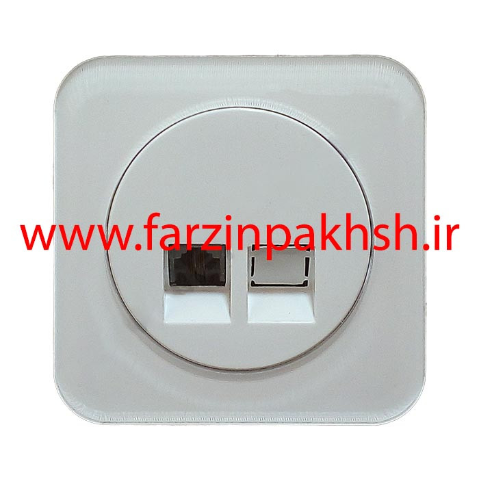 پریز سوکت شبکه CAT6 توکار دلند مدل آدا پلکسی قاب سفید