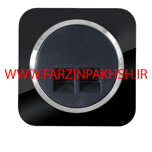 پریز سوکت شبکه CAT6 توکار دلند مدل آدا پلکسی مشکی زه نقره ای