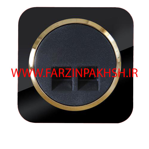 پریز سوکت شبکه CAT6 توکار دلند مدل آدا پلکسی مشکی زه طلایی