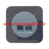 کلید و پریز توکار دلند مدل آدا پلکسی مشکی