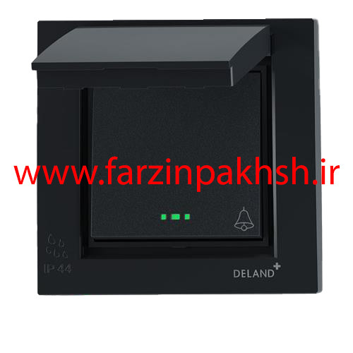 کلید شاسی زنگ توکار دلند پلاس مدل آسا مشکی بارانی