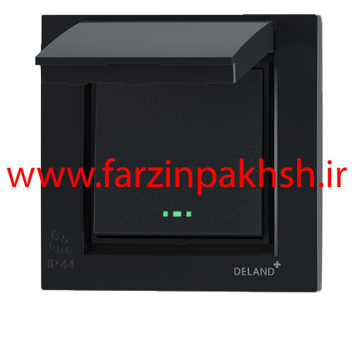 کلید یک پل توکار دلند پلاس مدل آسا مشکی بارانی