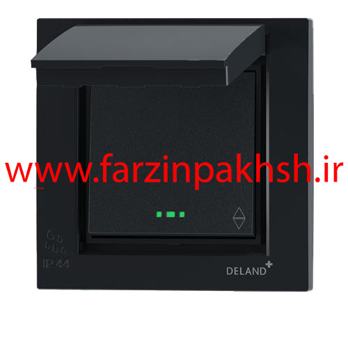کلید تبدیل توکار دلند پلاس مدل آسا مشکی بارانی