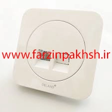 پریز تک سوکت تلفن دوخط توکار دلند مدل آوا