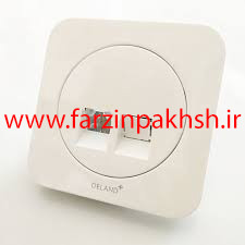 پریز تک سوکت تلفن دوخط توکار دلند مدل آوا