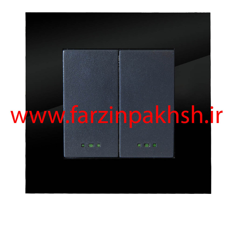 کلید دو پل توکار دلند مدل آسا پلکسی مشکی