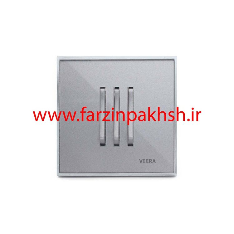 کلید و پریز توکار ویرا مدل شهاب نقره ای زه استیل