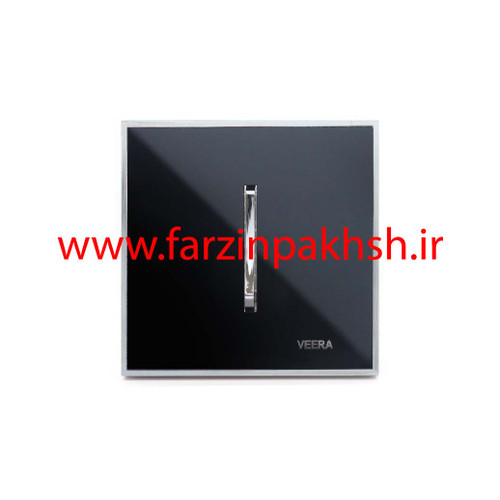 کلید و پریز توکار ویرا مدل شهاب مشکی زه استیل