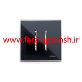 کلید و پریز توکار ویرا مدل شهاب مشکی زه استیل