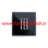 کلید و پریز توکار ویرا مدل شهاب مشکی زه استیل