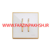 کلید و پریز توکار ویرا مدل شهاب سفید زه طلایی