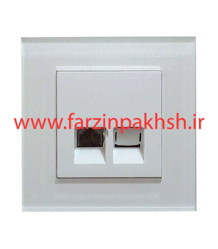 پریز تک سوکت تلفن دوخط توکار دلند مدل آسا پلکسی سفید