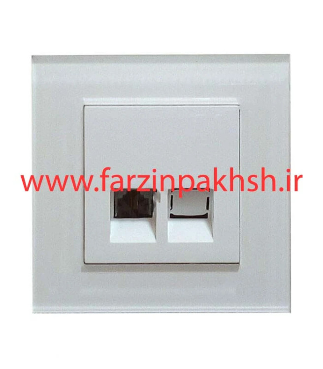 پریز تک سوکت تلفن دوخط توکار دلند مدل آسا پلکسی سفید
