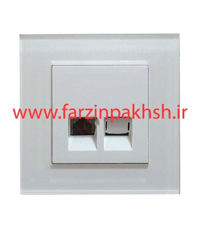 پریز تک سوکت تلفن دوخط توکار دلند مدل آسا پلکسی سفید