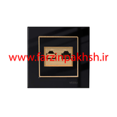 کلید و پریز توکار ویرا مدل امگا مشکی طلا مشکی