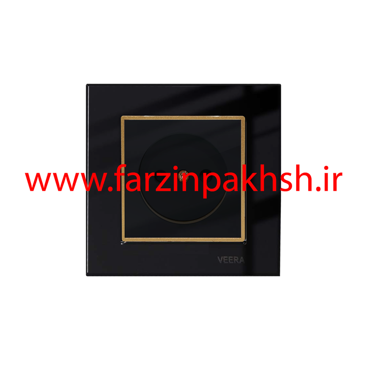 کلید و پریز توکار ویرا مدل امگا مشکی طلا مشکی