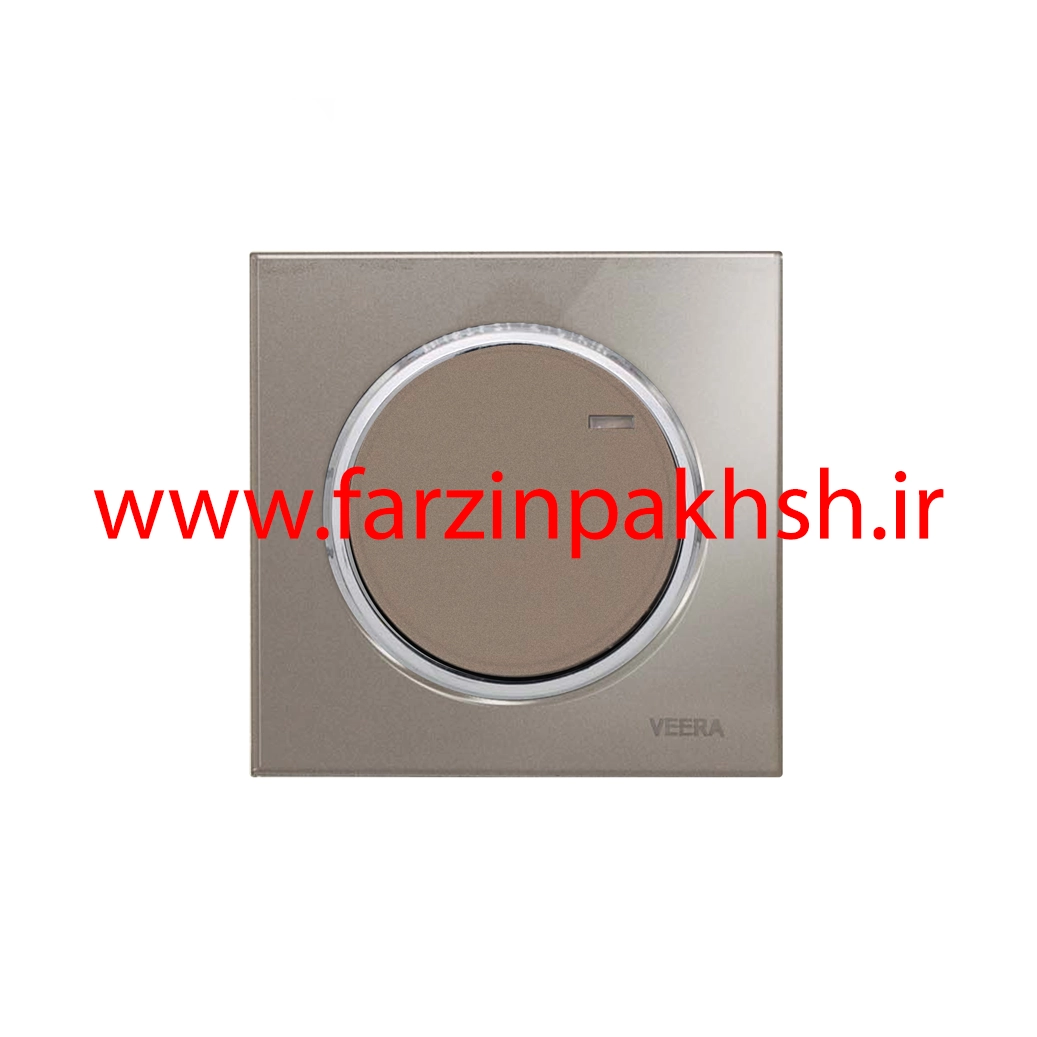 کلید و پریز توکار ویرا مدل آلفا جنس گلس اسپرت زه استیل رنگ بژ